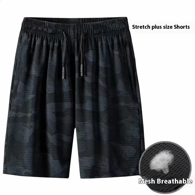 Summer mens shorts thin and fast dry ice silk casual shorts comfortable outdoor five point sports loose beach shorts big shorts 250317