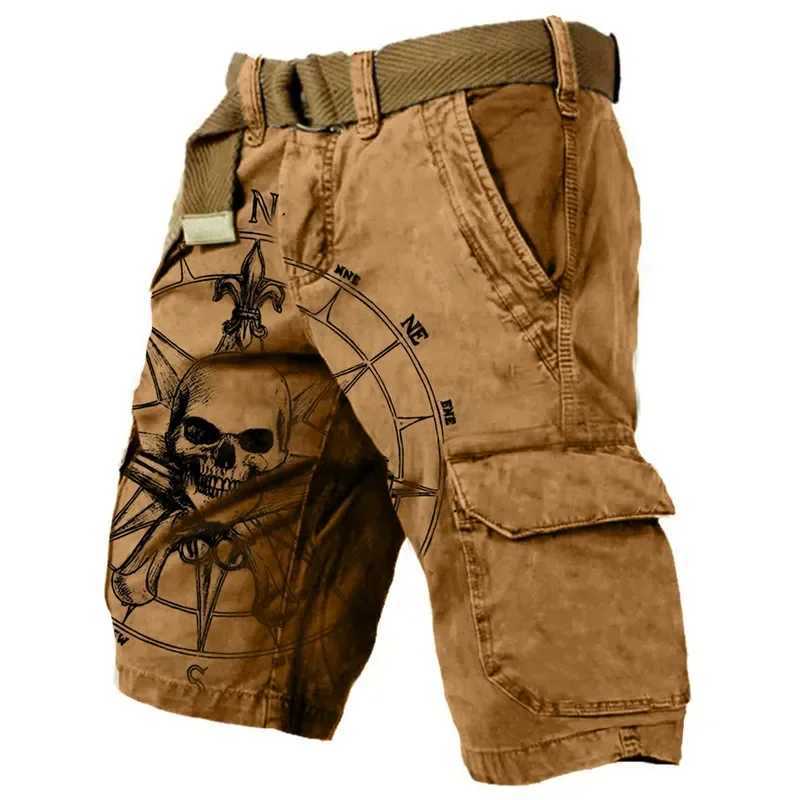 New mens 3D digital jeans trend sports street running shorts outdoor casual denim shorts military pants field training W250319