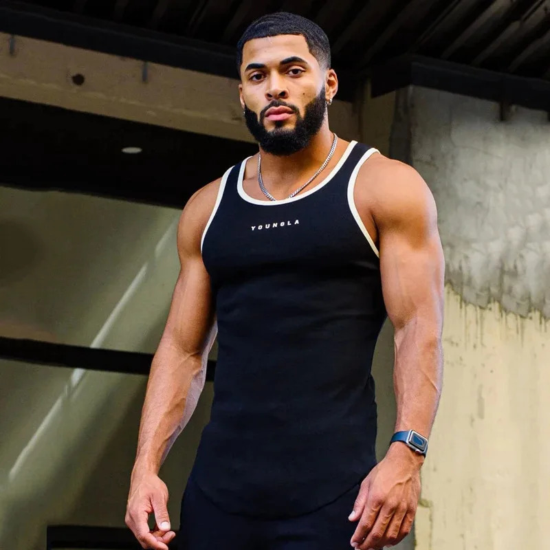 Summer Color Contrast Quick Dry Fitness Bodybuilding Vest Mens Outdoor Running Casual Sports Sleeveless Racerbox 250319