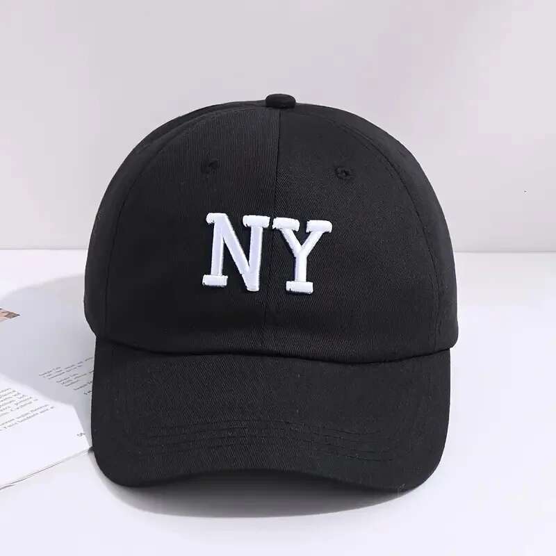 Simple NY Embroidered Baseball Cap Trendy Solid Color Unisex Dad Hat Lightweight Adjustable Sun Hats For Women Men