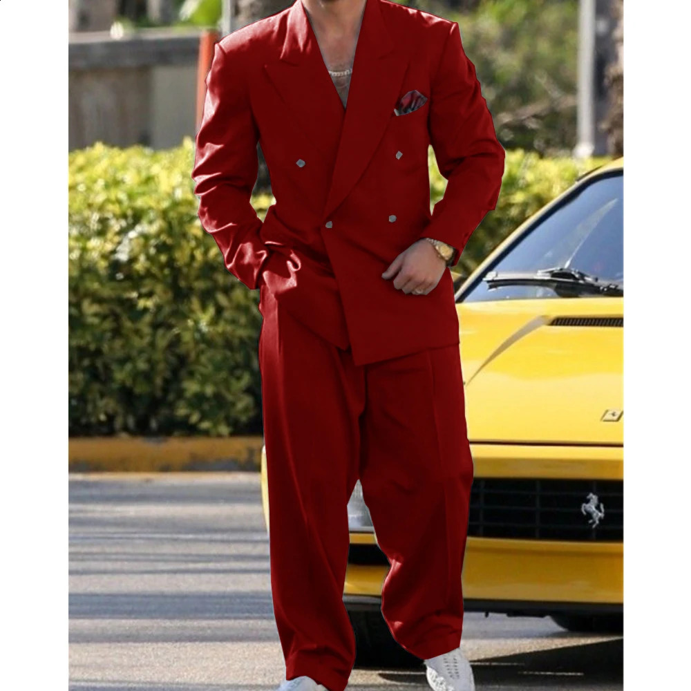 Man Formal Suits for Men Suit Set Wedding 2023 Fashion Dress 2 Piece Modern Mens 250311