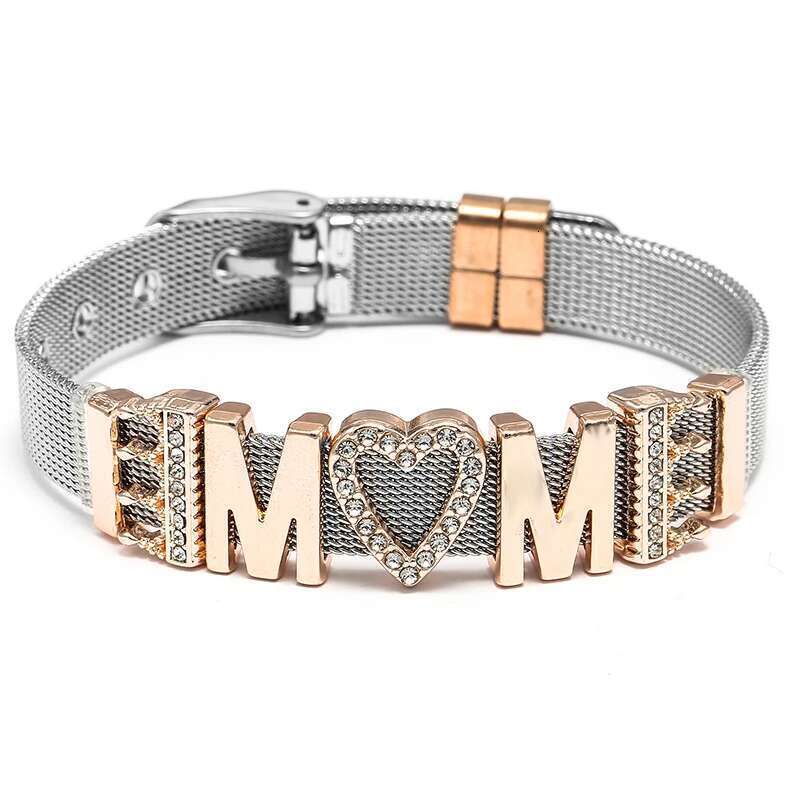 2024 Trend Stainless Steel Strap Mesh Bracelets With Unicorn Beads Charm Watch Keeper Bracelet Bangle For Women Kid Jewelry Gift