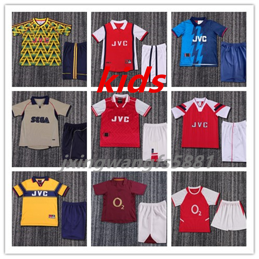 Kids kits Retro Soccer Jerseys 2004 02 03 05 06 92 93 94 95 96 98 99 BERGKAMP WRIGHT HENRY 88 89 90 Vintage Classic football shirts