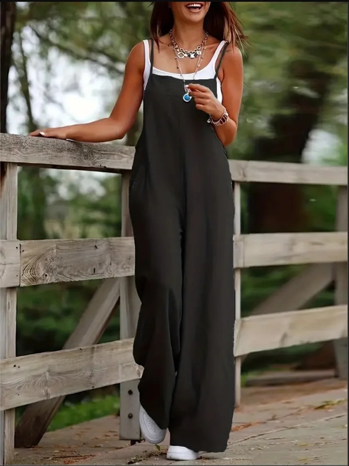 Y2K Summer Simple Pocket Strap Jumpsuit Women Sleeveless Fashion Womens Jumpsuit 250319