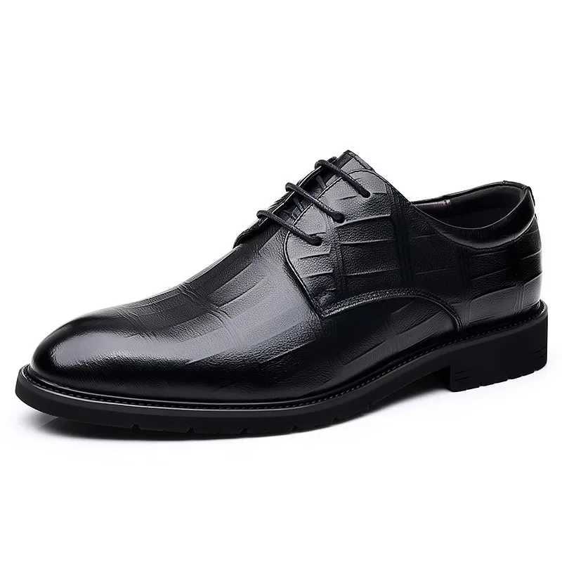 Leather shoes for mens new business formal casual breathable mens UK and South Korea versi pointed groom wedding shoesXJ250319
