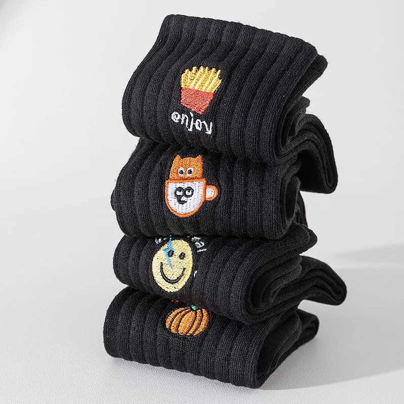 Embroidery Cartoon Socks Fashion unisex Socks Harajuku Style Kawaii Funny Spring Autumn Female Socks Lovely cotton sock X250319