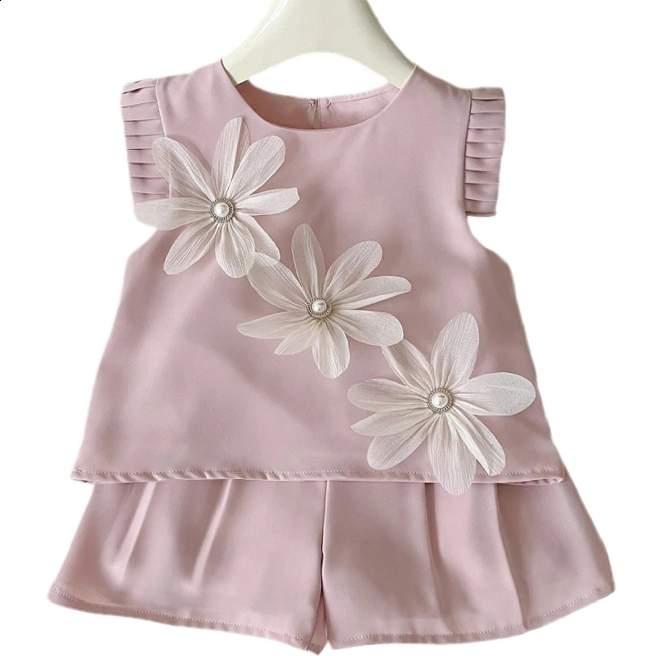 Beautiful Flowers Baby Girls Clothes Sets Summer Little Girl Clothing Set Tops ShirtsShorts 2pcsSet Children Princess 250319