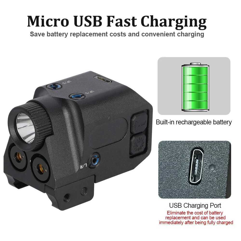 1077 rechargeable dual laser vision light compatible with sports and outdoor use X250319