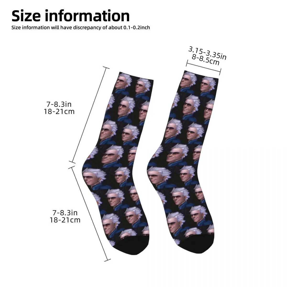 Vergil From The Devil May Cry Series Harajuku High Quality Socks for Four Seasons Mens Birthday Gifts Socks X250319