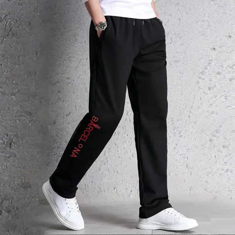 Autumn Winter Fashion Harajuku All Match Trousers Men Loose Straight Leg Sports Pants Plus Velvet Casual Mens Pants Sweatpants X250319