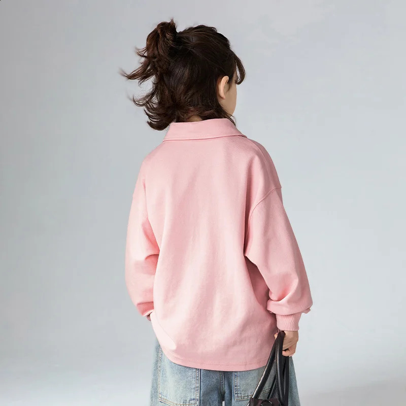 Fashion Kids Spring Autumn Sweatshirt Clothes for a Girl Letter Print Long Sleeve Polo T-shirt Print Girl Cotton Polo Shirt 250319