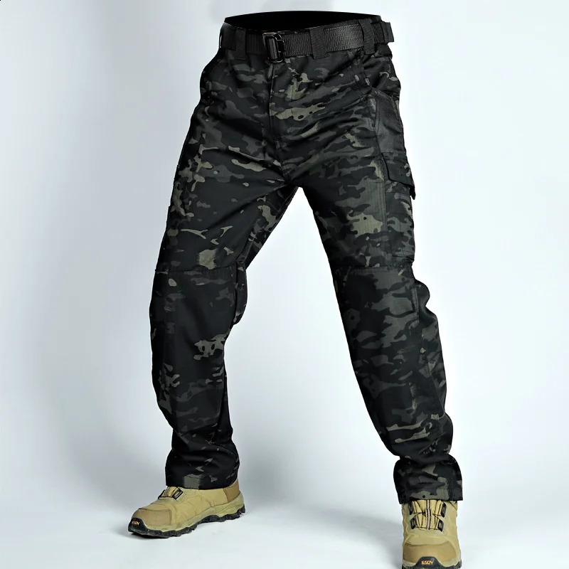 Wear resistant work pants for men multi pocket direct cargo handcart outdoor jogging tactical spring and autumn leisure 250319