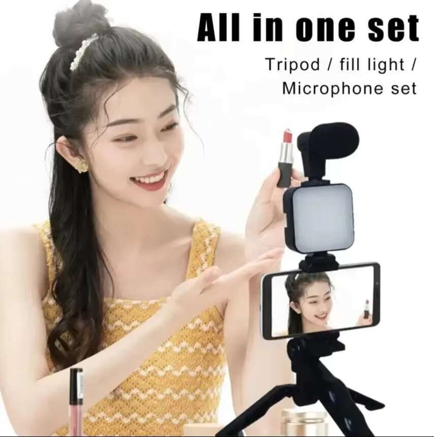 Newest LED Light Microphone Selfie Stick Octopus Tripod Video Kit for Phone & Camera Photography