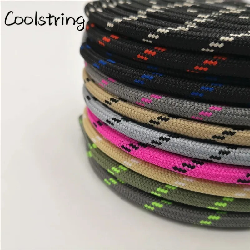 Coolstring Outdoor Round Rope Hiking Shoes Laces Striped Wear Resistant Sneakers Boot Shoelaces Strings For Men And Women Sports 250319