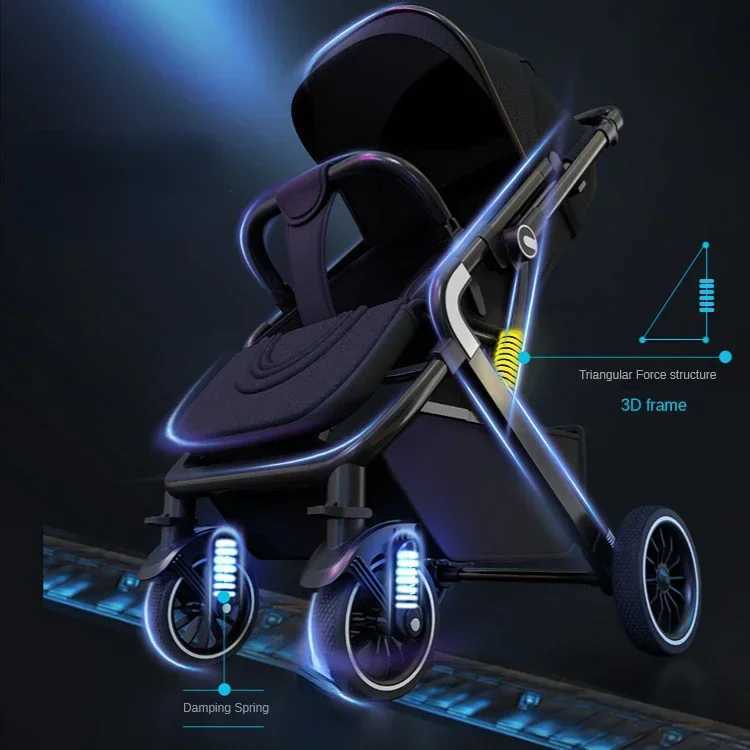 Lightweight baby stroller for infants aged 0 to 3 comfortable baby stroller for sitting and lying down multiple baby strollers Z250319