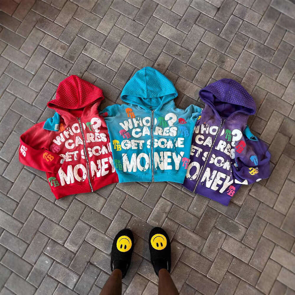American hip-hop style foam printed with personalized street design and loose fitting hoodie top