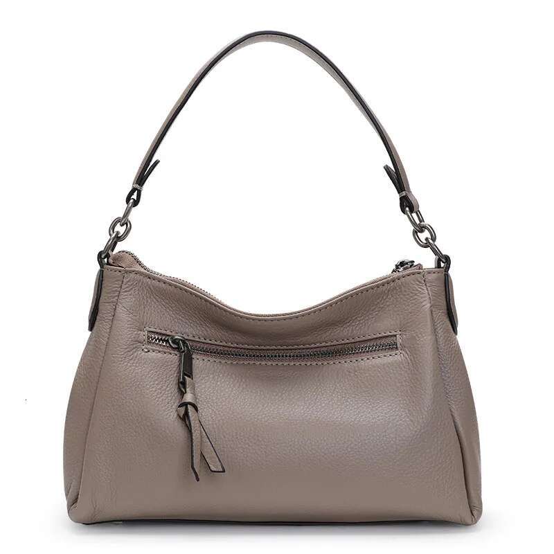 Aidrani Fashion Genuine Leather Women's Large Capacity Shoulder Solid Color Classic Cowhide Hourglass Underarm Bag