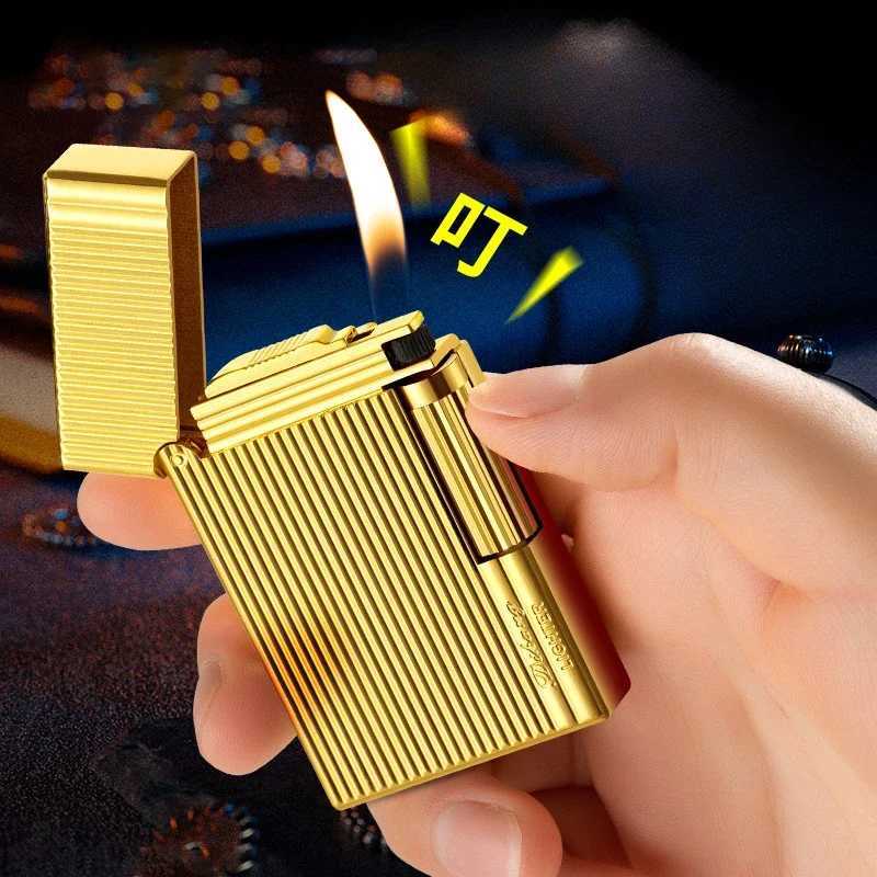 2024 New Metal Langsheng Open Fire Inflatable Lighter Creative Butane Gas Inflatable Lighter Smoking Accessories Gift ToolC250319