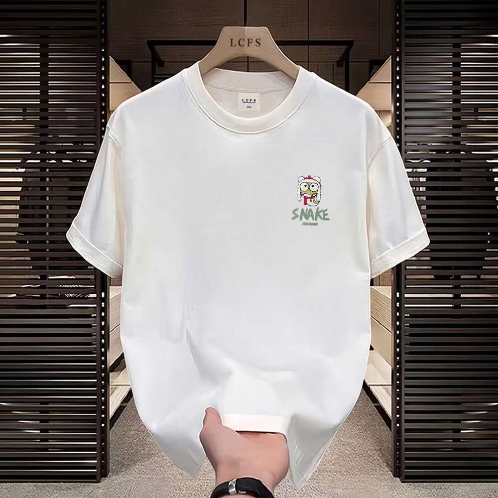 2025 Summer New Colorful Cartoon Printing Fashionable Style Versatile Men's Casual Short sleeved T-shirt Trendy