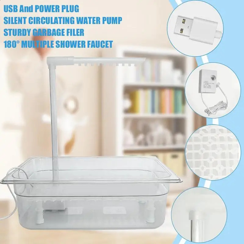 Bird bathtub shower box automatic parrot fountain multipurpose bird with multiple faucets for parachute cleaning 250318