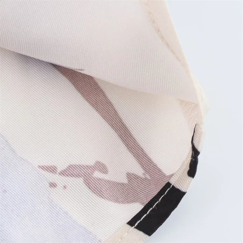 Printed silk satin textured shirt womens long sleeved laminated decorative and top 250319