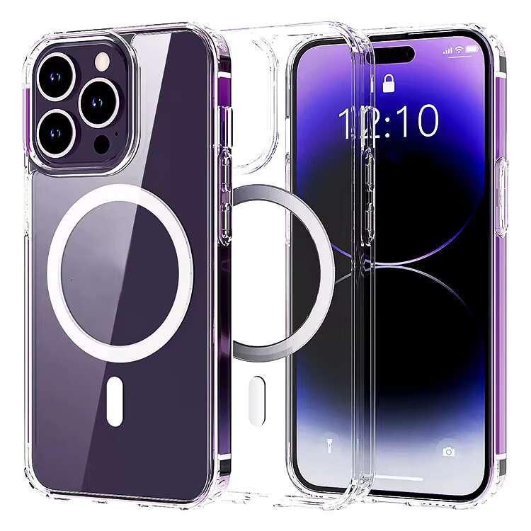 Us Stock Shockproof Clear Transparent Silicone Phone Case for Iphone 16 Support Wireless Charging Magnetic Back Cover