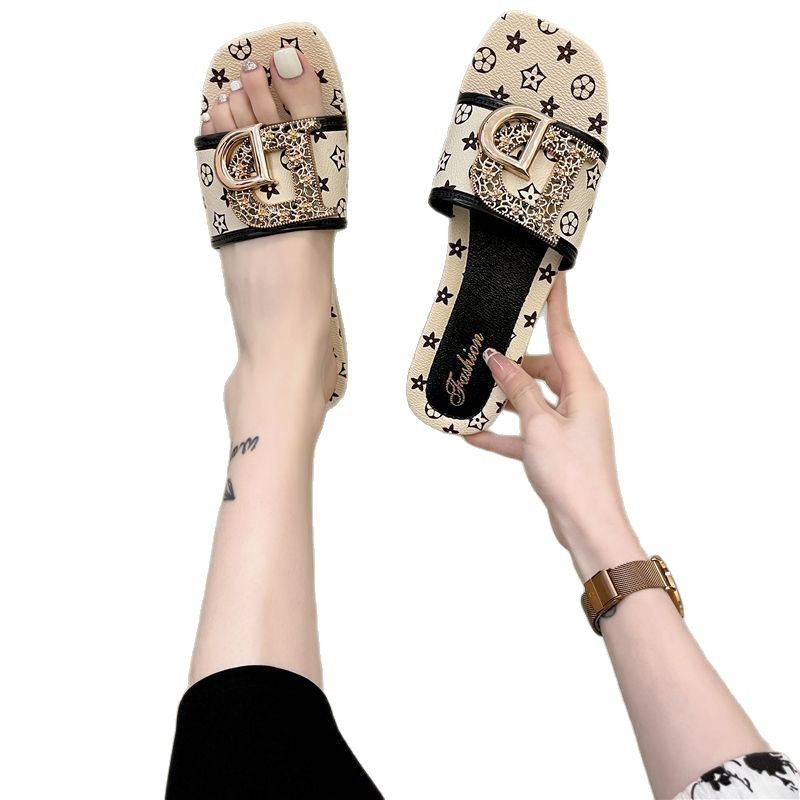Free shipping designer slippers flat slides for womens sandals lady girl black fashion slipper outdoor shoes