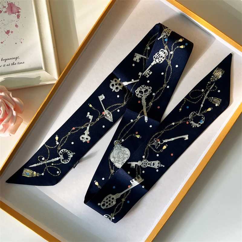 2022 Luxury Silk Scarf Ultra Thin Hair Accessories Fashion Bag Handle Ribbon Womens Horse Printed Belt Womens Autumn New 60SKU X250319