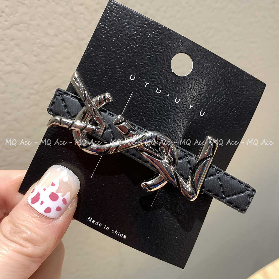 Hair Clips Barrettes Ys Gold Silver Leather Hair Clip with Bangs Sweet and Cool Girl Style Duckbill Versatile H250318