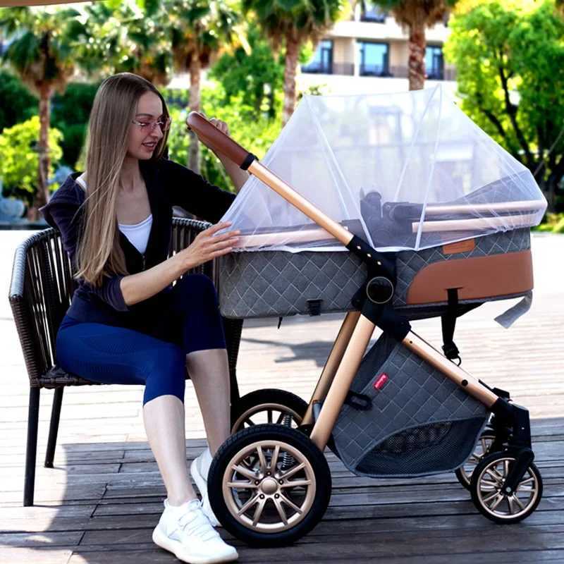 New 3-in-1 baby stroller high landscape car lightweight newborn Pram shockproof two-way 2-in-1 baby stroller baby comfort car Z250319