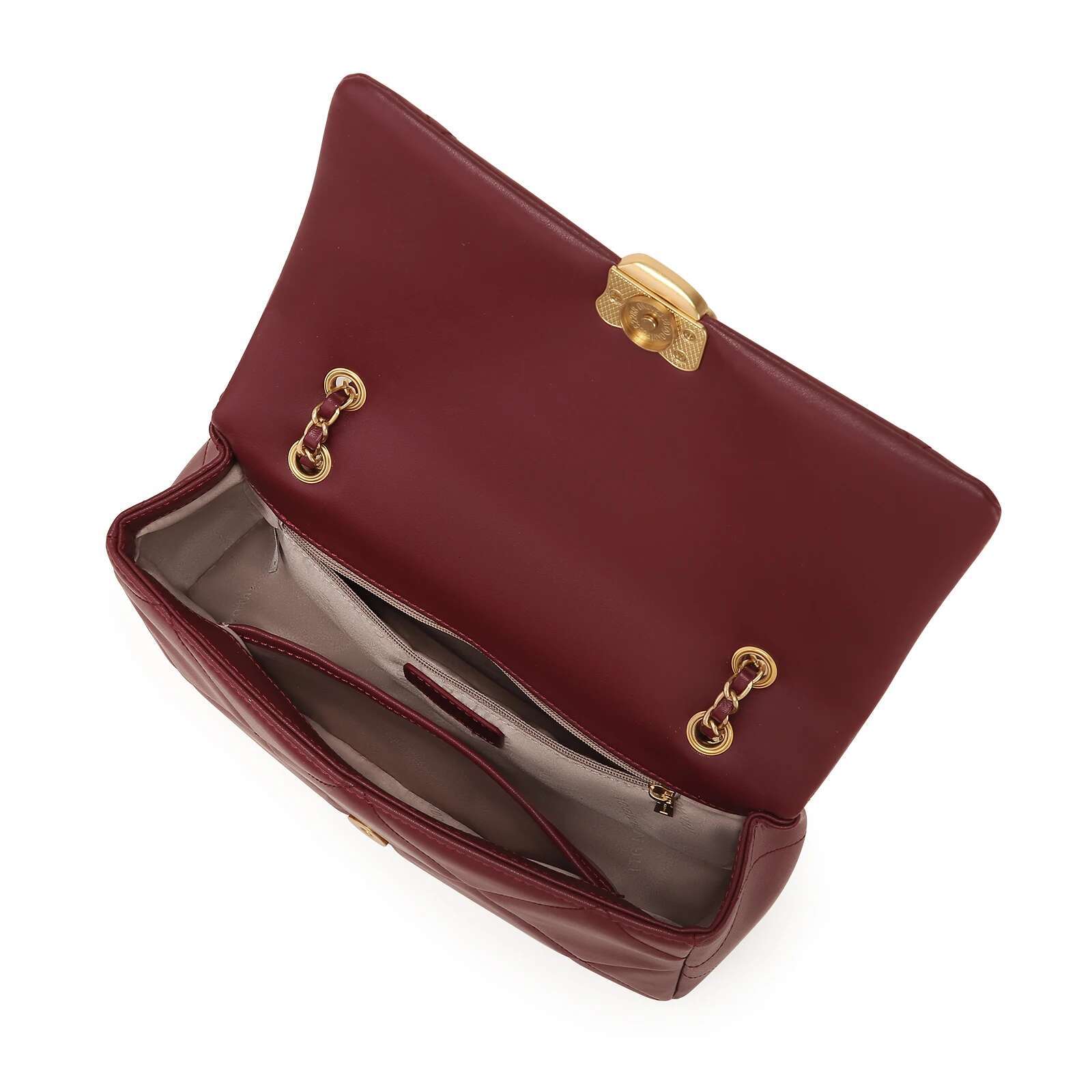 ITAMOOD Genuine Leather Urious Chain Small Square Quilted Original Design Women's Shoulder Bag Fashionable Handbag