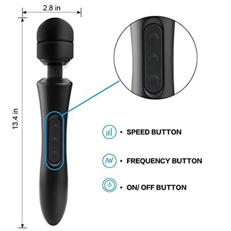 Huge Magic Wand Vibrator For Women Stimulator Clitoris G Spot Massager USB Charging Masturbation Sex Toys For Adults 18 W250319