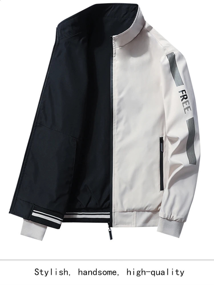 Mens Fashion Trend Outdoor Sports Windproof CrossCountry Climbing DoubleSided Jacket A TwoColor Riding Coat 250317