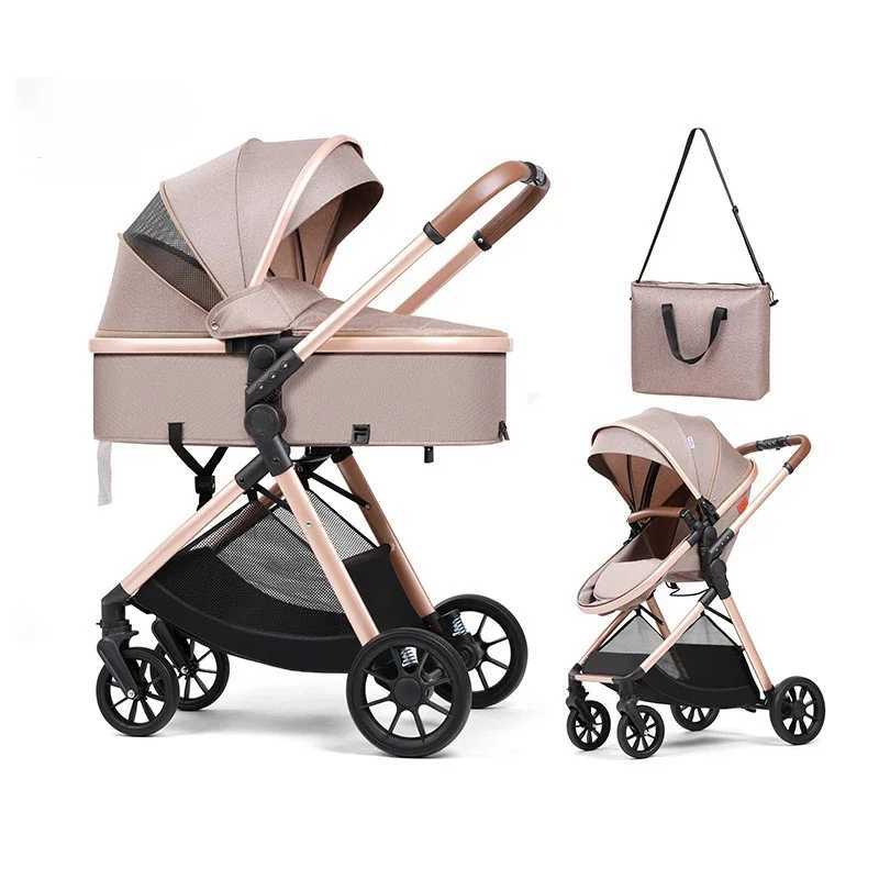 2-in-1 multifunctional baby stroller baby stroller can be seated or lying down high landscape baby stroller for newborns Z250319