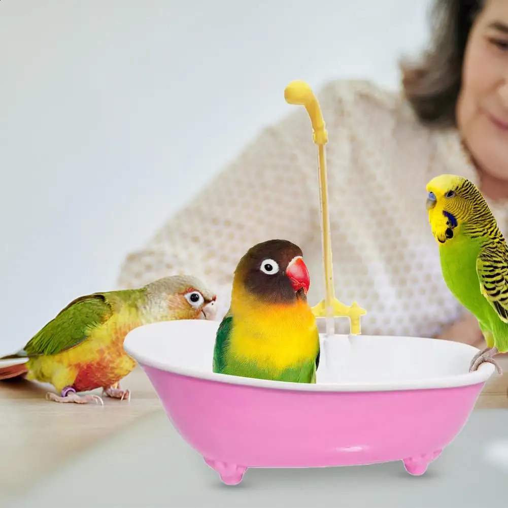 Parrot automatic intelligent bathroom bird bath products blue cute plastic cage accessories home 250318