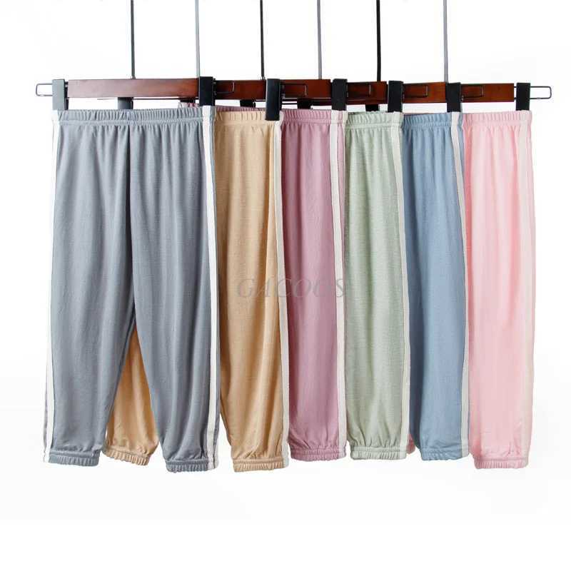Children Trousers For Boys Girls Cotton Linen Elastic Waist Solid Color Summer Mosquito Pants Kids Clothing Long Pants 100-150cmT250318