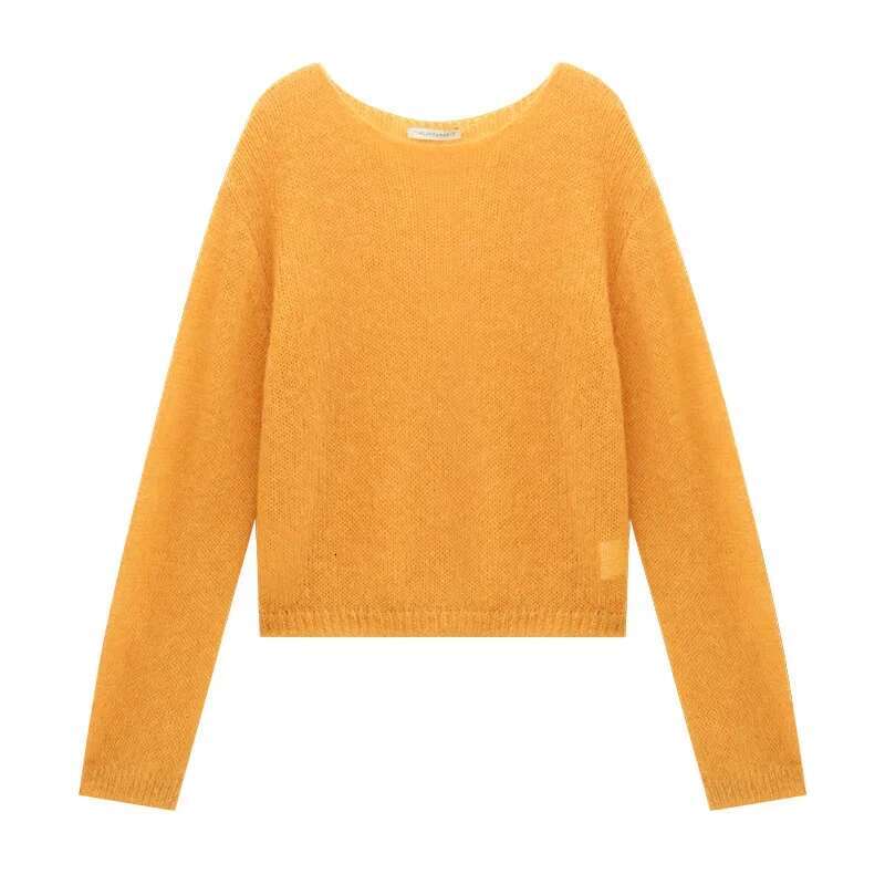 Love And Nancy Thirteen Rows 2025 Spring Dopaamine Long Sleeve Crew Neck Loose Lazy Style Sweater Comfortable Casual Wear