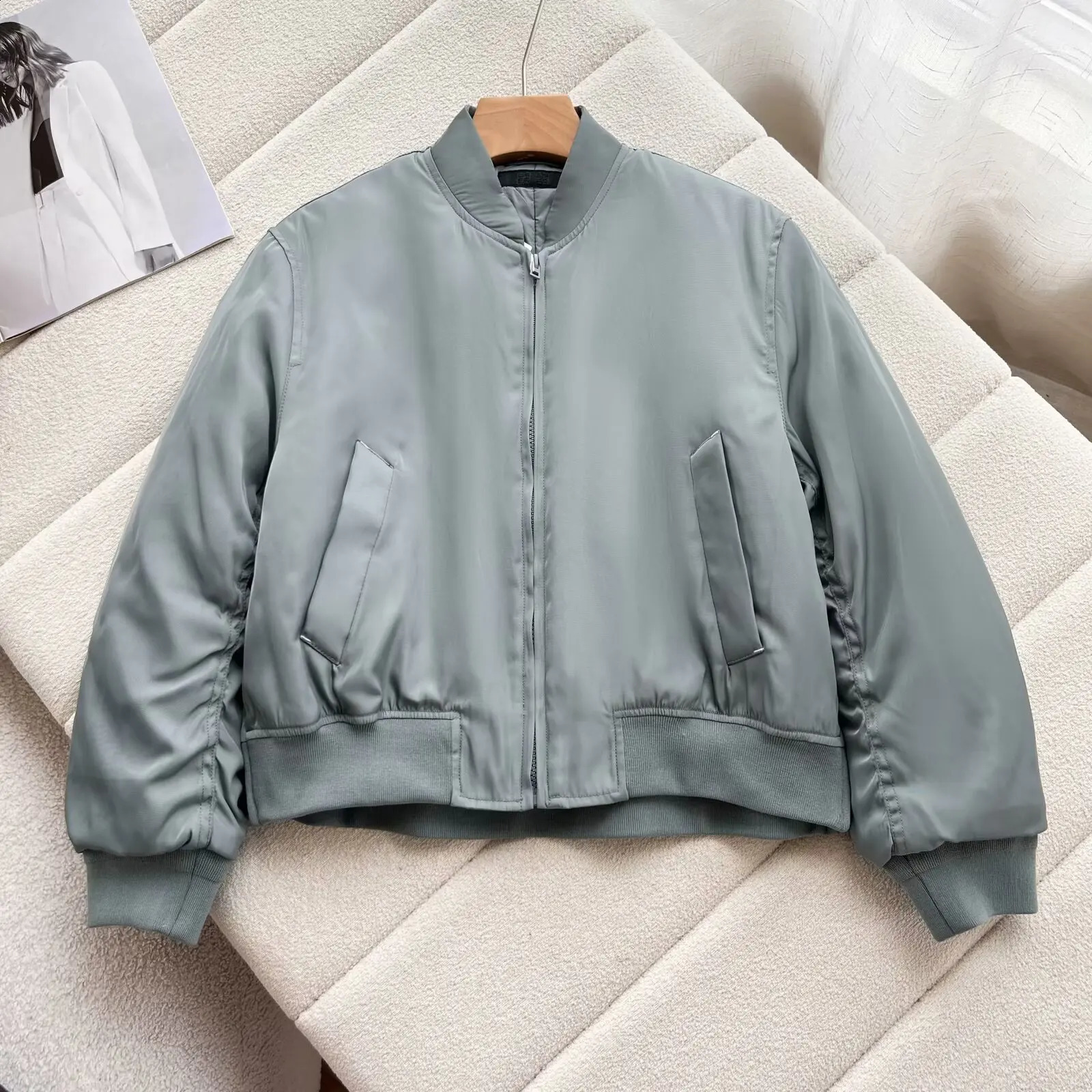 Spring Warm Women Baseball Jackets Oversized Basic Coat Zipper Loose Bomber Jacket Female Outwear 250317