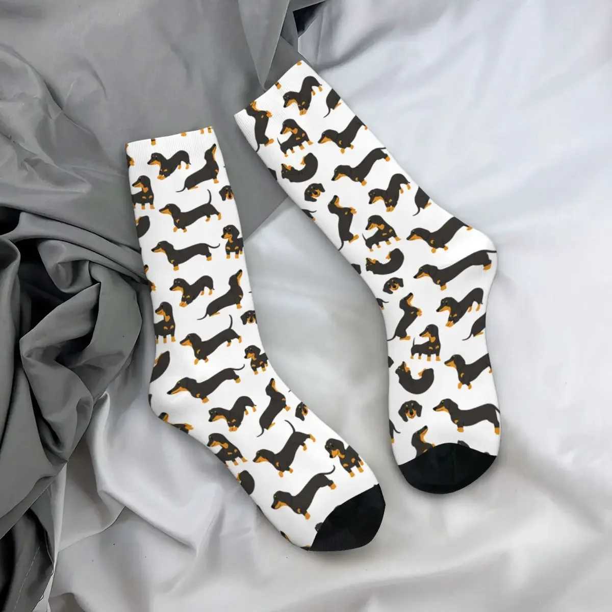 Happy and fun mens casual sausage socks animal dog enthusiasts sports womens long socks spring summer autumn winter X250319