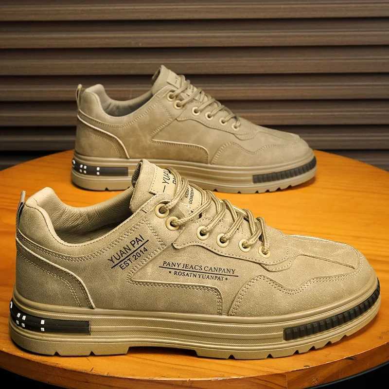 Mens Shoes Outdoor Sneakers Platform Lace-up Hiking Shoes Fashion Comfortable Men Work Shoes Flat Lightweight Casual Shoe Tenis Z250319