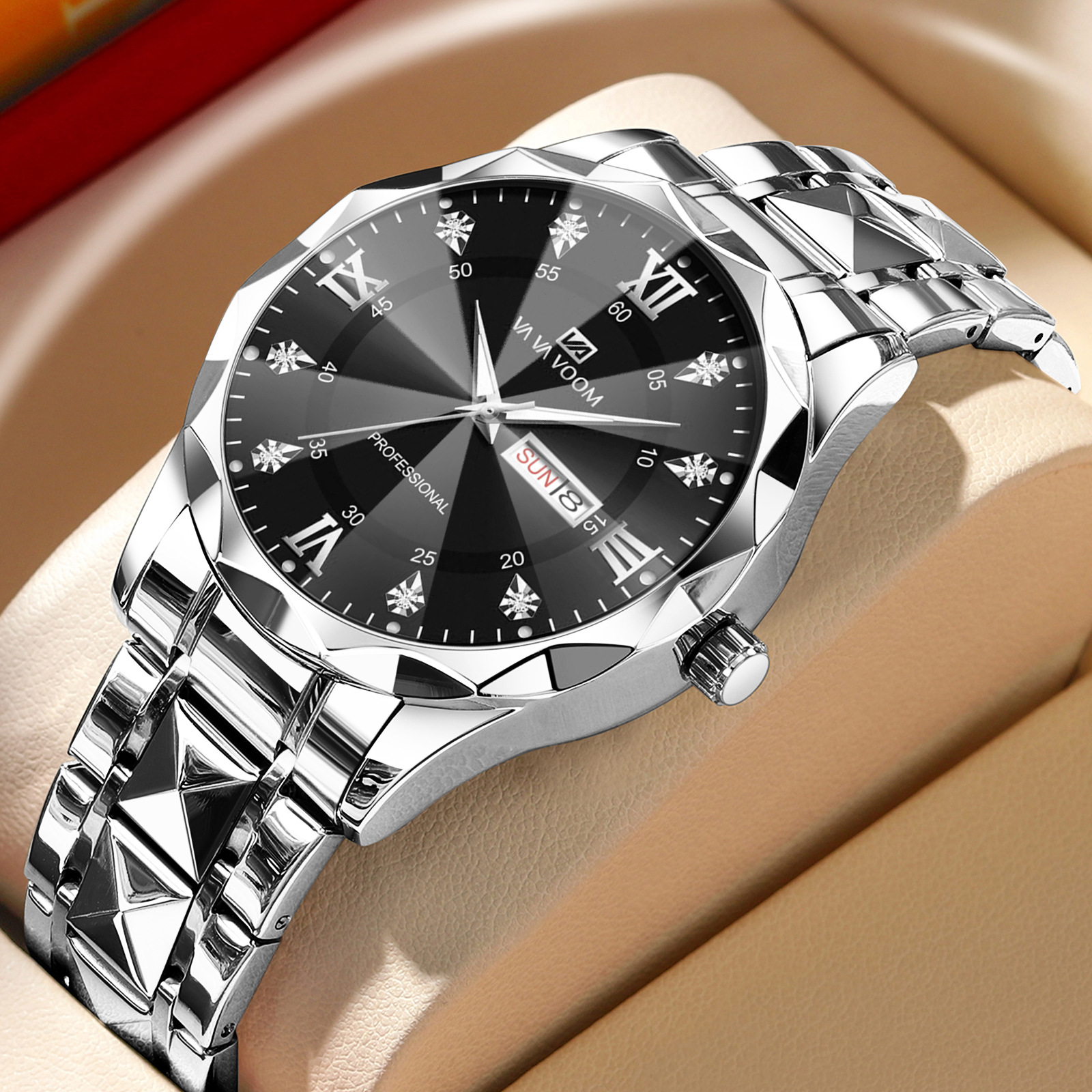 2024 Mens Watch Fashion Top Sports Mens Watch Waterproof Luminous Leather Date Quartz Watch Mens Watch 240924