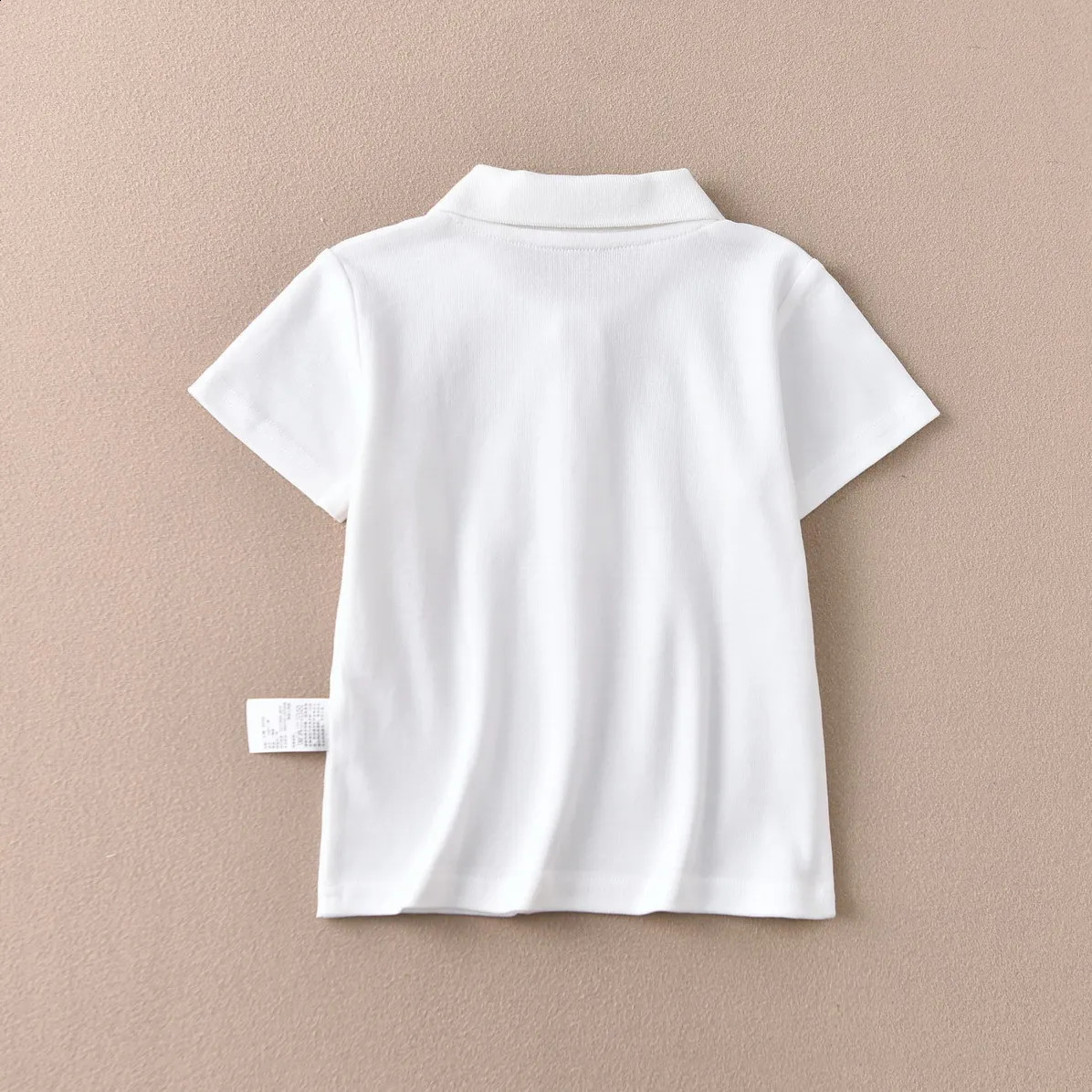 Girls Cotton Polo Shirt Children White Short-sleeved T-shirt Loose Breathable Size 90-170 250319