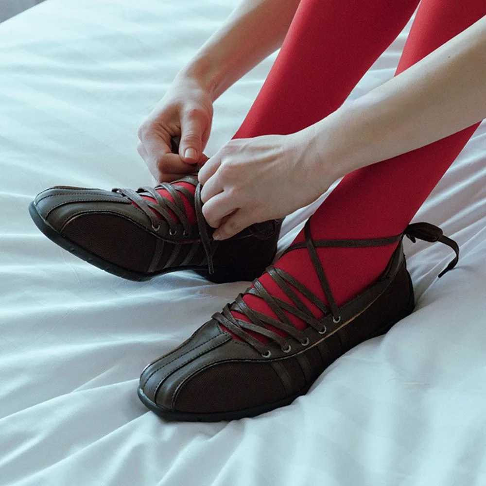 Womens Ballet Apartment Fi Lace Sports Shoes Casual Shoes Comfortable and Lightweight Ballet Sports ShoesXJ250319