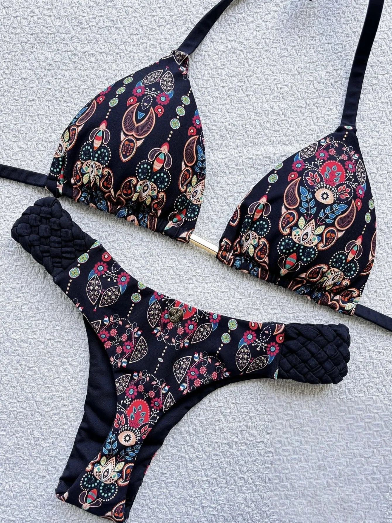 RUOTONSEPT Print Halter mini thong high cut bikini womens swimsuit twopiece 250319