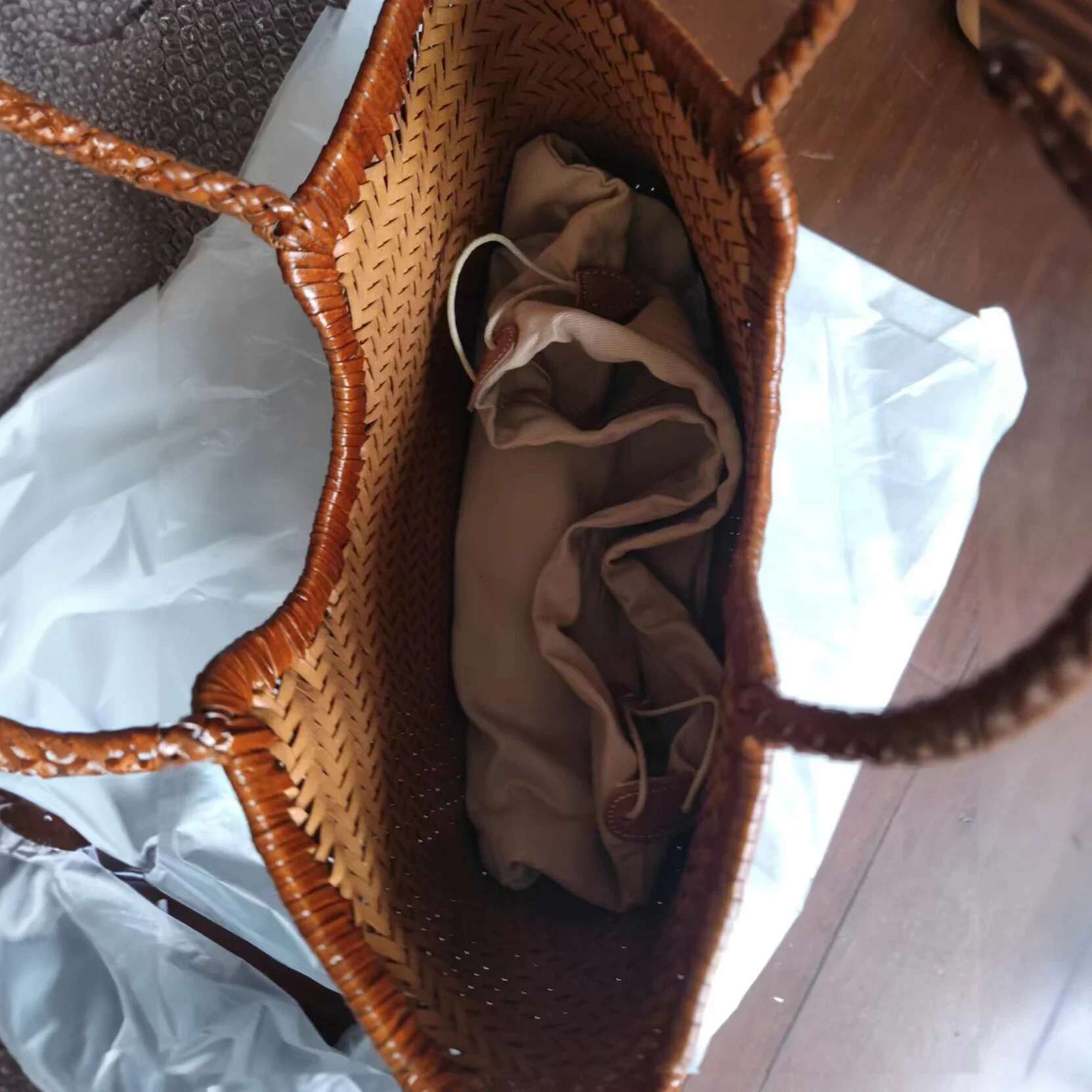 Handbags Women's Genuine Leather Shoulder Weaving Casual Shopping Bag Vintage Big Tote Purse Cowhide Cross Hand Bags Lady