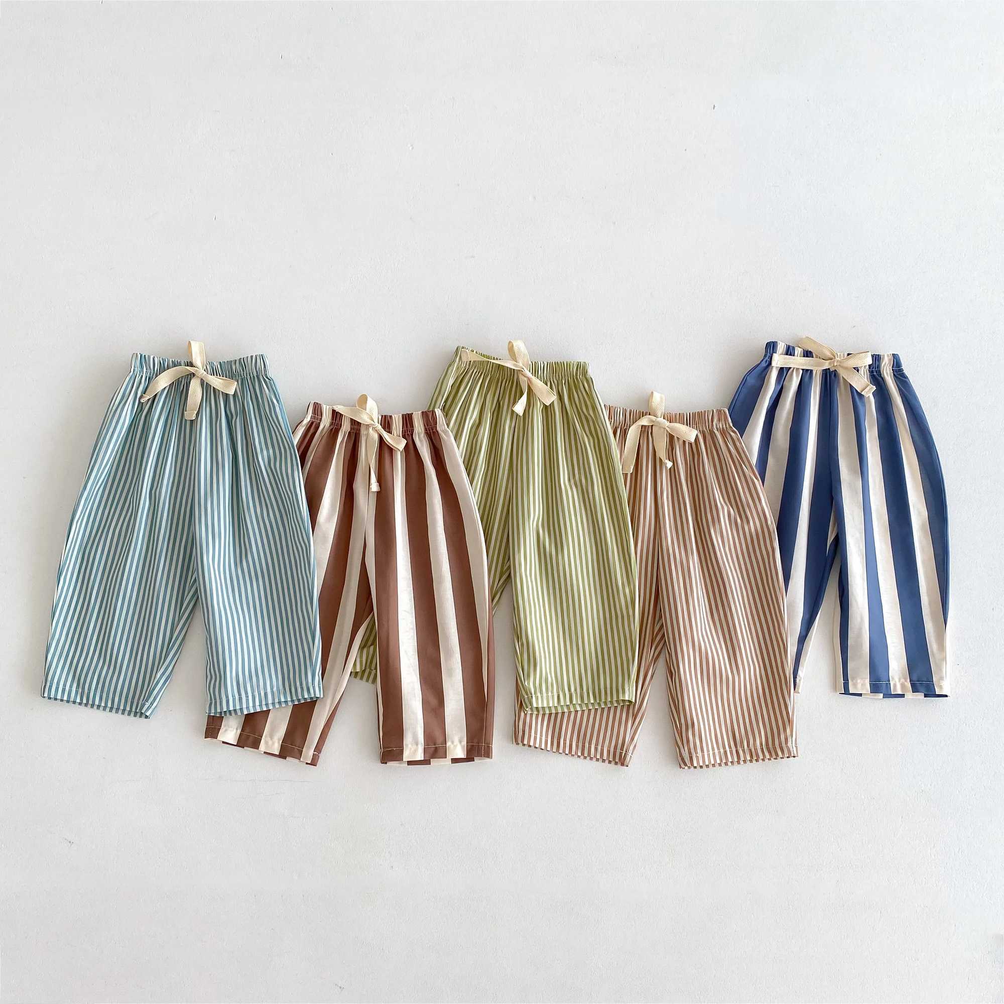 Fashion Striped Trousers For Childrens Clothes Summer Thin Loose Casual Kids Harem Pants Toddler Costume Boys Girls Long PantsT250318
