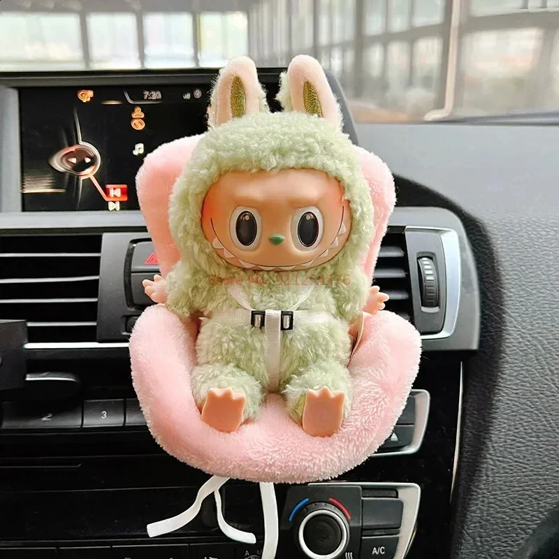 Cute doll car safety seat air outlet decoration used for 17cm labubu interior 250319