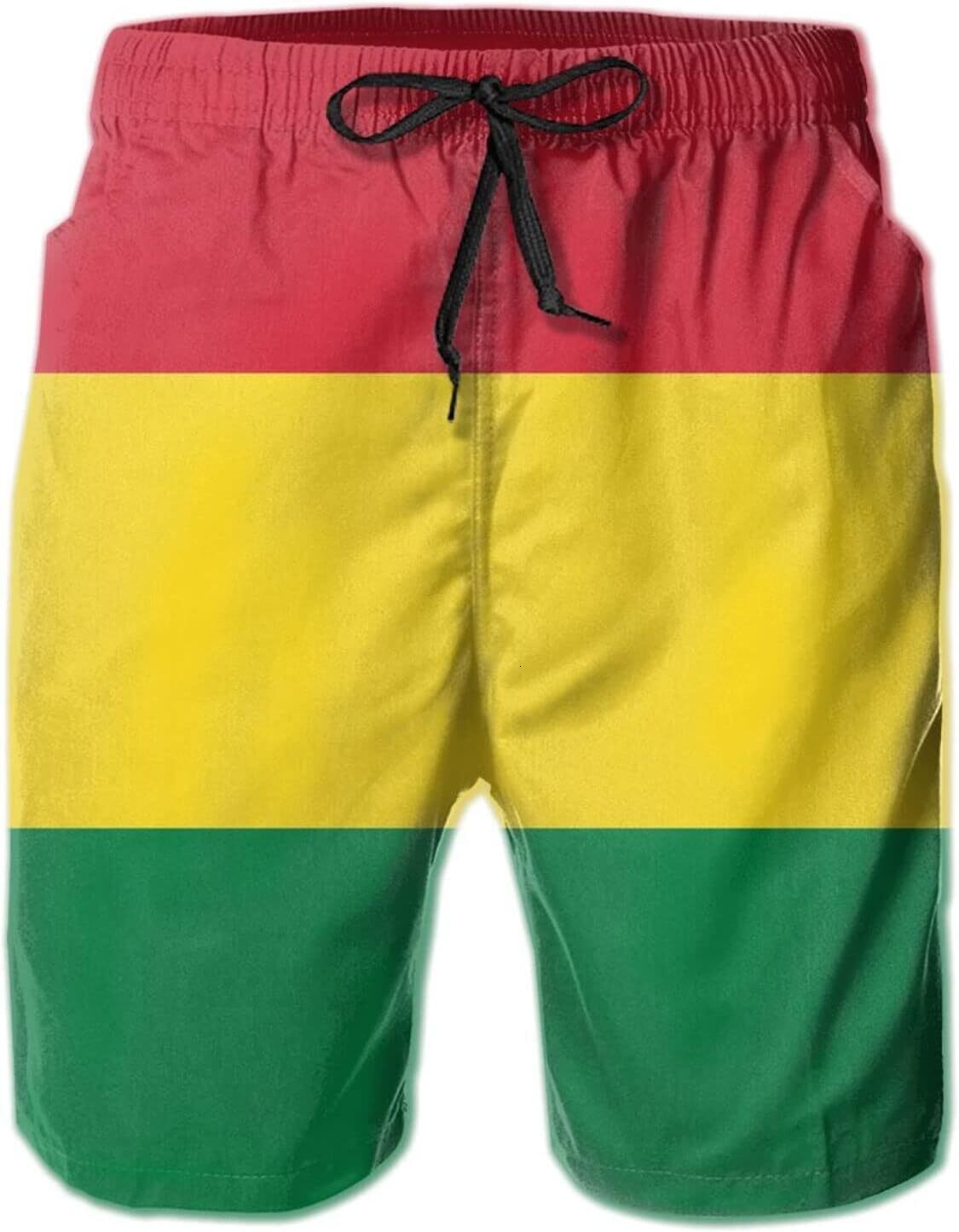 Mens Reggae Rasta Flag Swim Trunks Beach Board Shorts Quick Dry Bathing Suits Holiday Shorts Fashionable printed beach pants nice