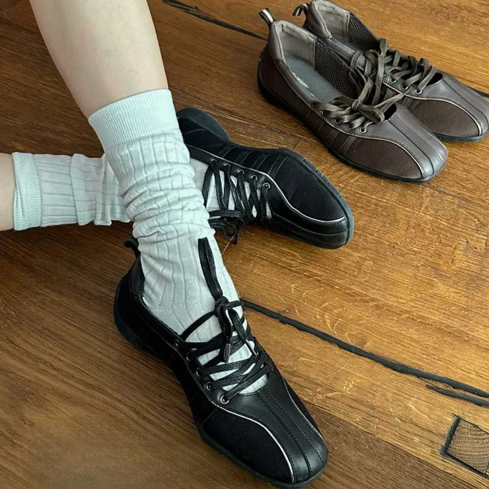Womens Ballet Apartment Fi Lace Sports Shoes Casual Shoes Comfortable and Lightweight Ballet Sports ShoesXJ250319