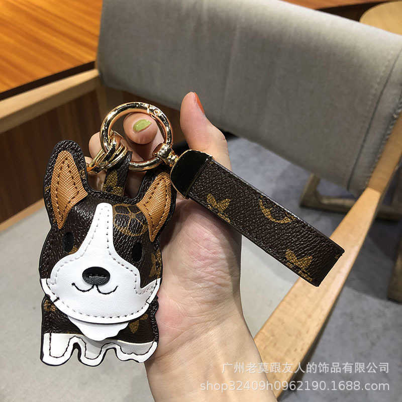 Keychains Lanyards Old Flower Corgi Dog Key Chain Ring Love Star Sheep Pendant Bag with Jewelry Girl H250318